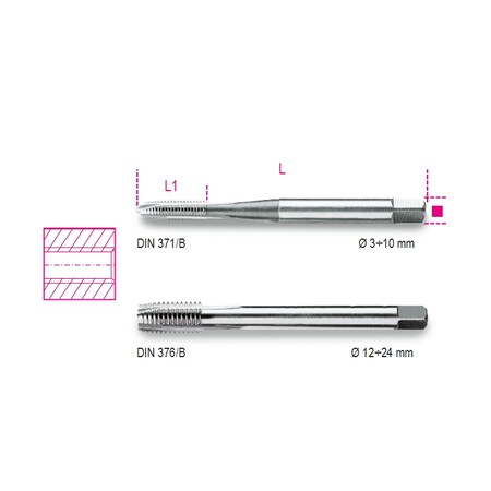 Beta Clearance Tap, M10, Clearance Hole 4280010